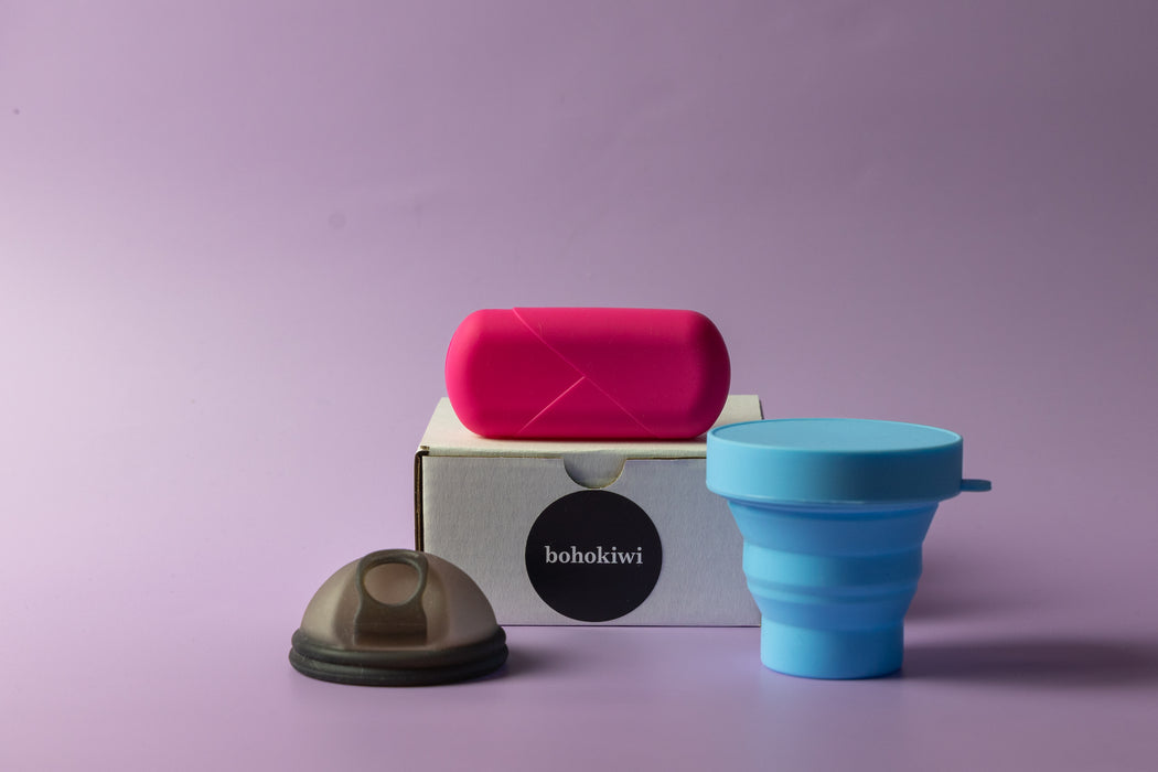 bohokiwi 月経ディスク、ディスクキャリアケース、滅菌器セット