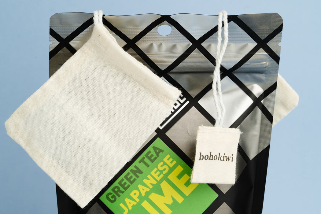 bohokiwi Reusable Unbleached 100% Cotton Tea Bags - 5 Pack